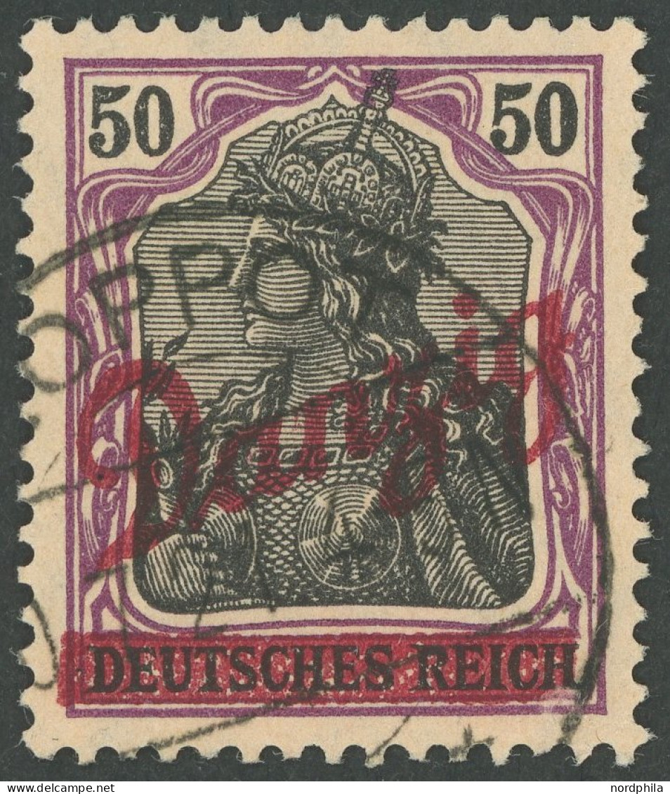 FREIE STADT DANZIG 39 O, 1920, 50 Pf. Kleiner Innendienst, Pracht, Gepr. Soecknick, Mi. 350.- - Gebraucht