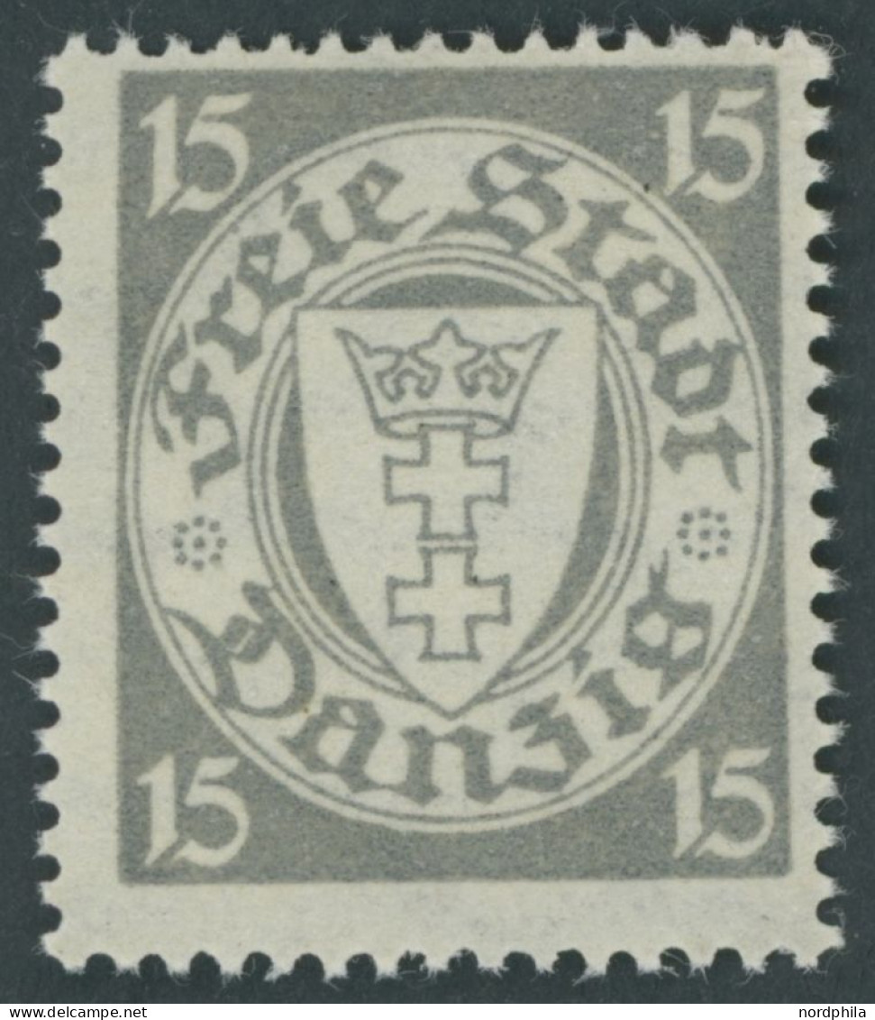 FREIE STADT DANZIG 195xa , 1924, 15 Pf. Dunkelgrünlichgrau, Postfrisch, Pracht, Mi. 80.- - Mint