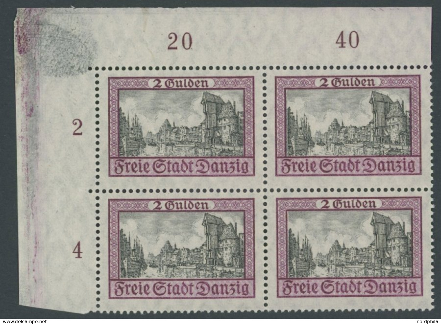 FREIE STADT DANZIG 208 VB , 1924, 2 G. Ansichten I Aus Der Linken Oberen Bogenecke, Pracht, Mi. (1040.-) - Otros & Sin Clasificación