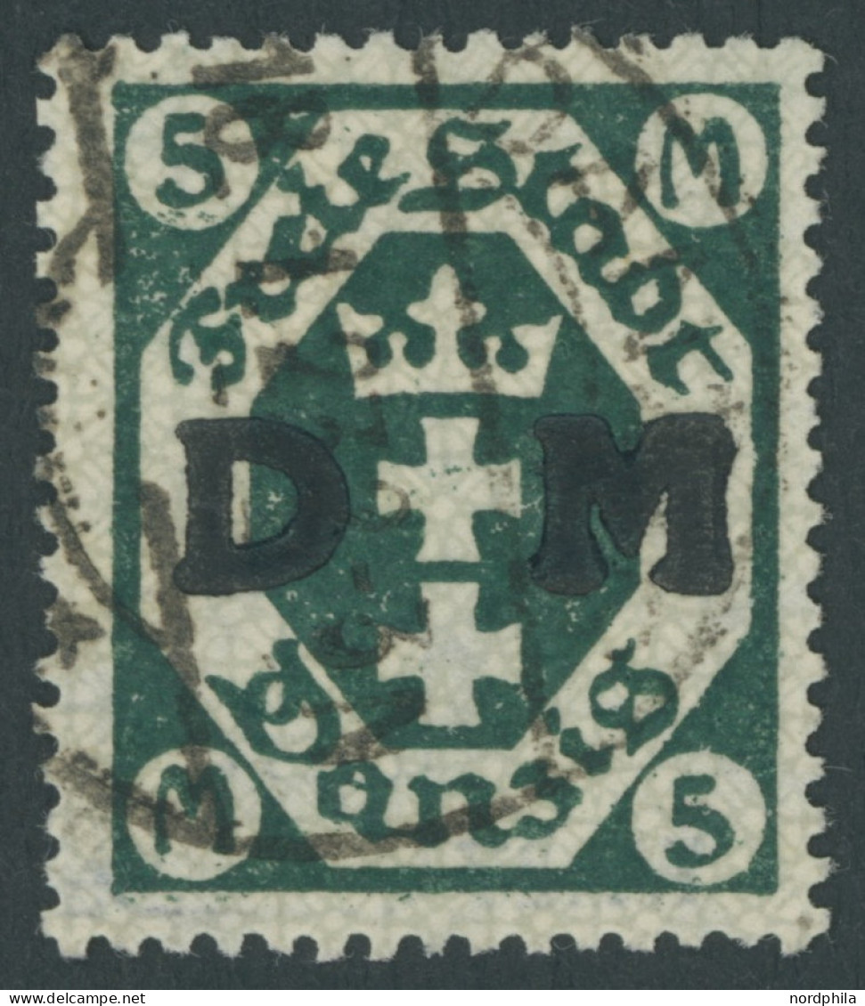 DIENSTMARKEN D 24Y O, 1922, 5 M. Schwärzichopalgrün, Wz. Liegend, Pracht, Gepr. Erdwien Und Infla, Mi. 320.- - Dienstzegels