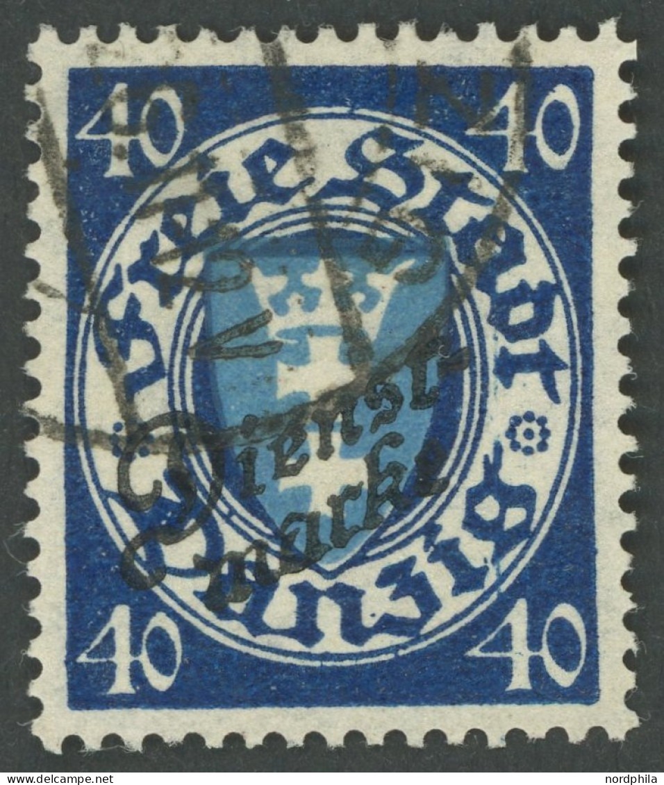 DIENSTMARKEN D 49b O, 1924, 40 Pf. Schwärzlichviolettultramarin/mittelcyanblau, Pracht, Gepr. Gruber, Mi. (140.-) - Servizio