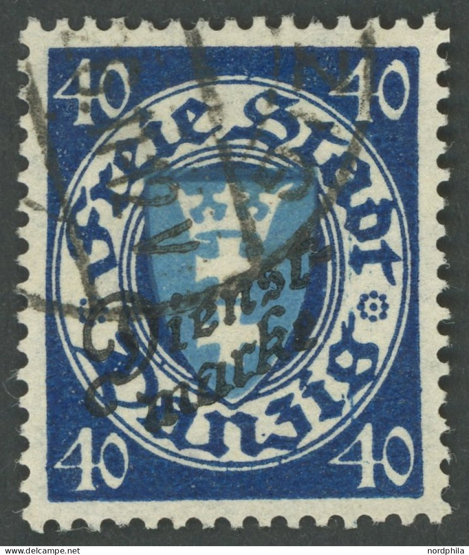 DIENSTMARKEN D 49b O, 1924, 40 Pf. Schwärzlichviolettultramarin/mittelcyanblau, Pracht, Gepr. Gruber, Mi. (140.-) - Oficial