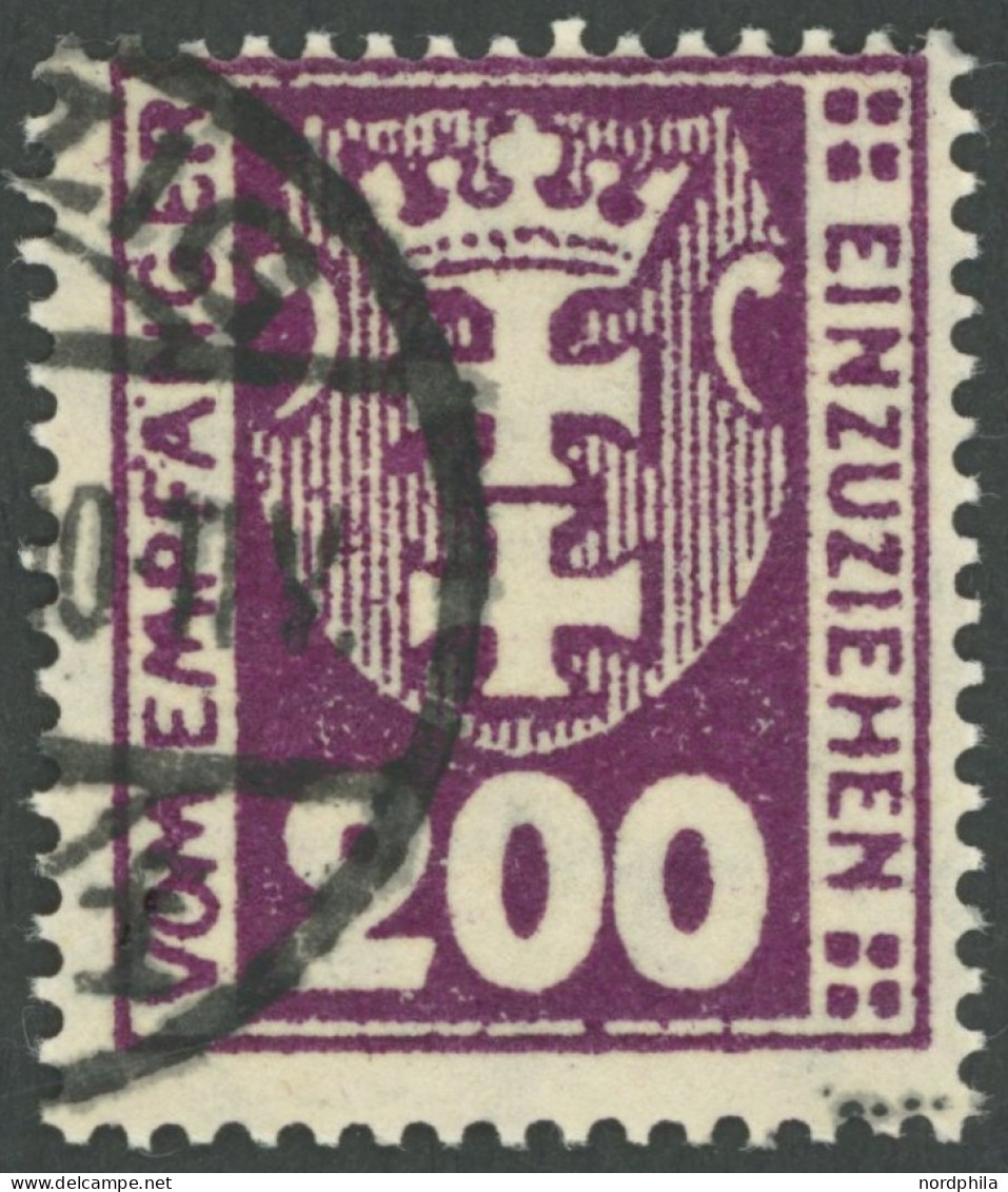 PORTOMARKEN P 16Y O, 1923, 100 Pf. Dunkelpurpur, Wz. 3, Zeitgerechte Entwertung DANZIG , Pracht, Fotoattest Soecknick, M - Postage Due