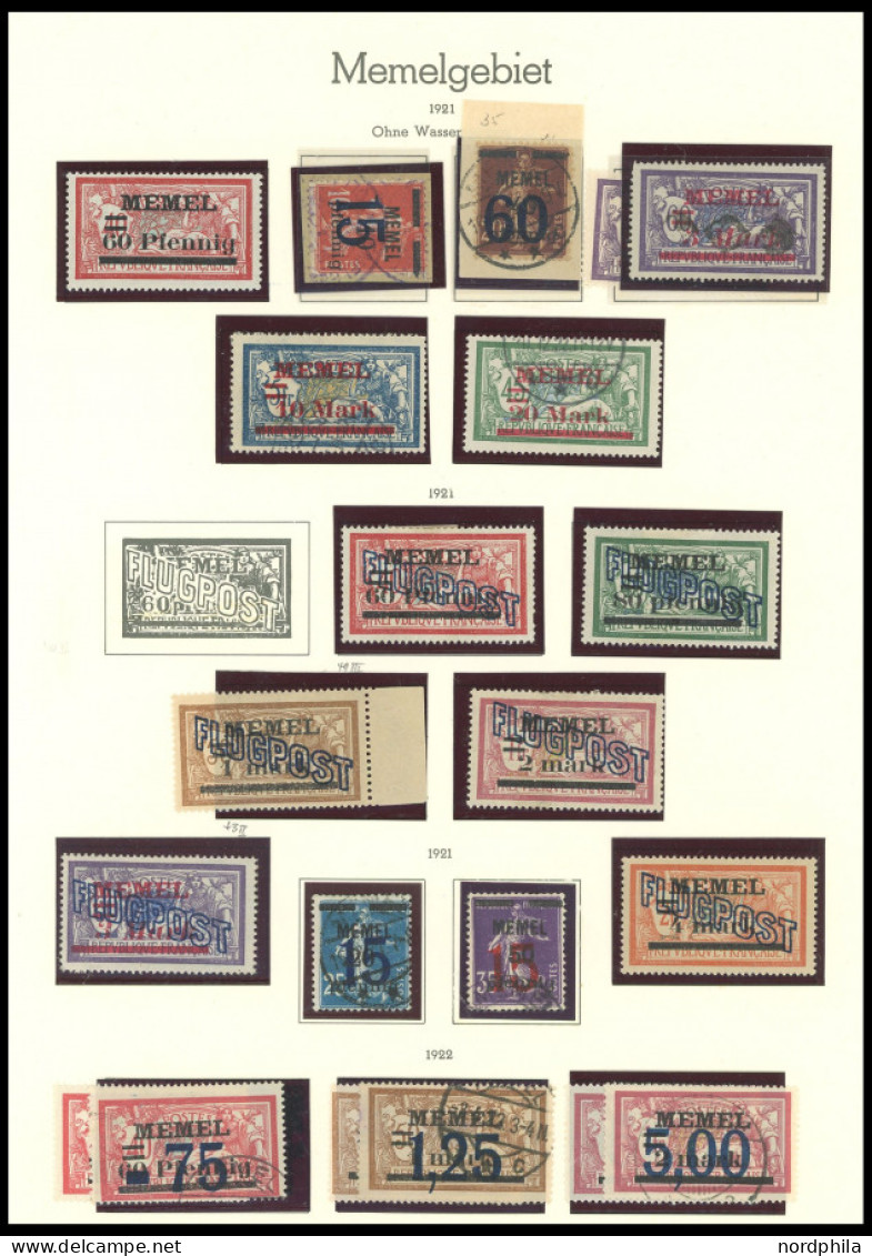 MEMELGEBIET ,o , Sammlung Memel, Mit Diversen Mittleren Werten, Etwas Unterschiedliche Erhaltung, Besichtigen - Memelgebiet 1923