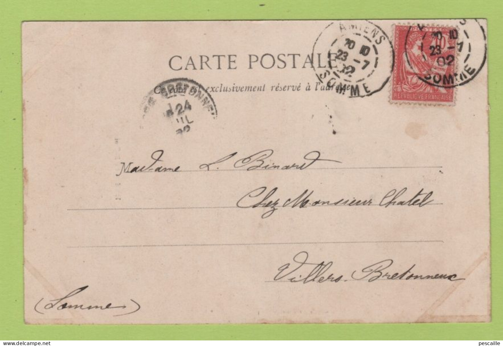 80 SOMME - CP HAM - LE BEFFROI - IMP. JUNIET-RASSE à HAM - CIRCULEE EN 1902 - Ham