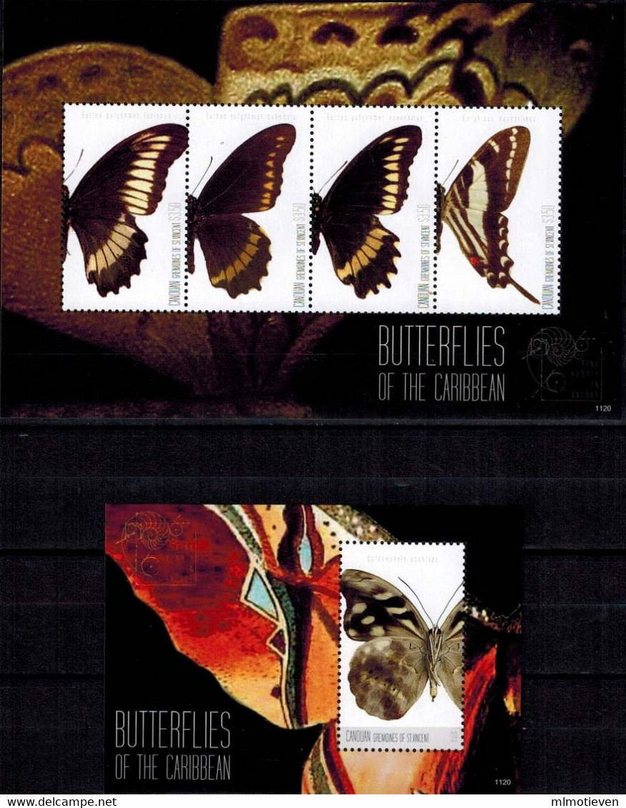 MDV-BK22-309 MINT ¤ CANOUAN GRENADINES 2011 KOMPL. SET ¤ BUTTERFLIES PAPILLONS SETAS MARIPOSAS FARFALLE SCHMETTERLINGE - Mariposas