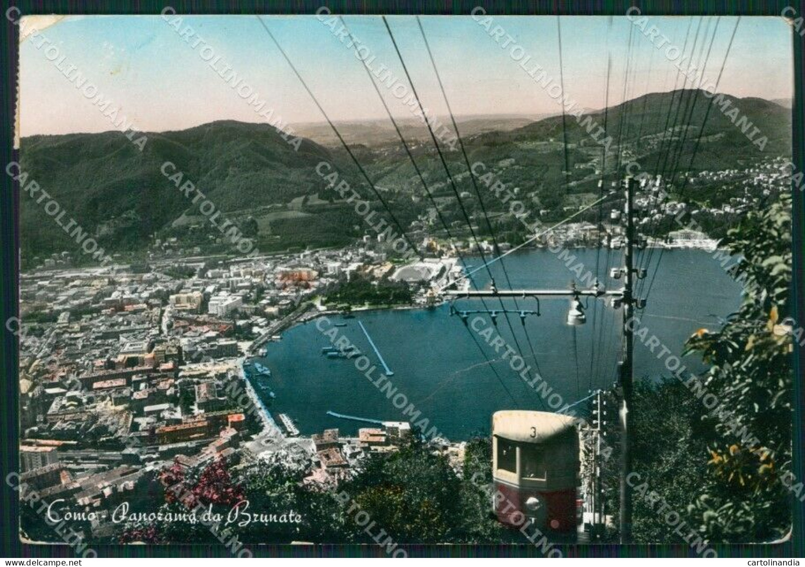 Como Brunate Lago Di Como Funicolare PIEGA Foto FG Cartolina KB3767 - Como