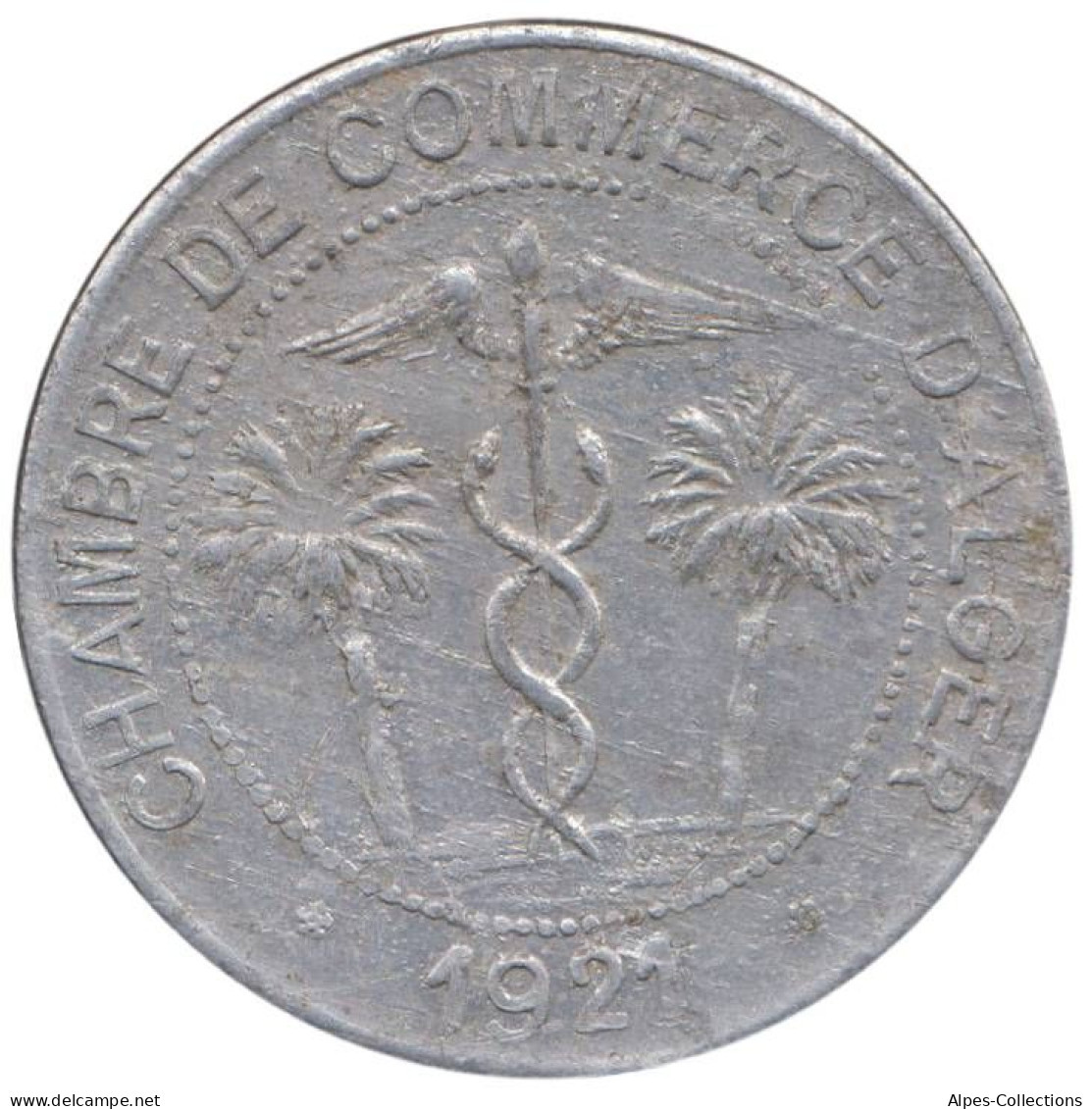 ALGERIE - Alger - 01.21 - Monnaie De Nécessité - 10 Centimes 1921 - Sans Poinçon - Monétaires / De Nécessité