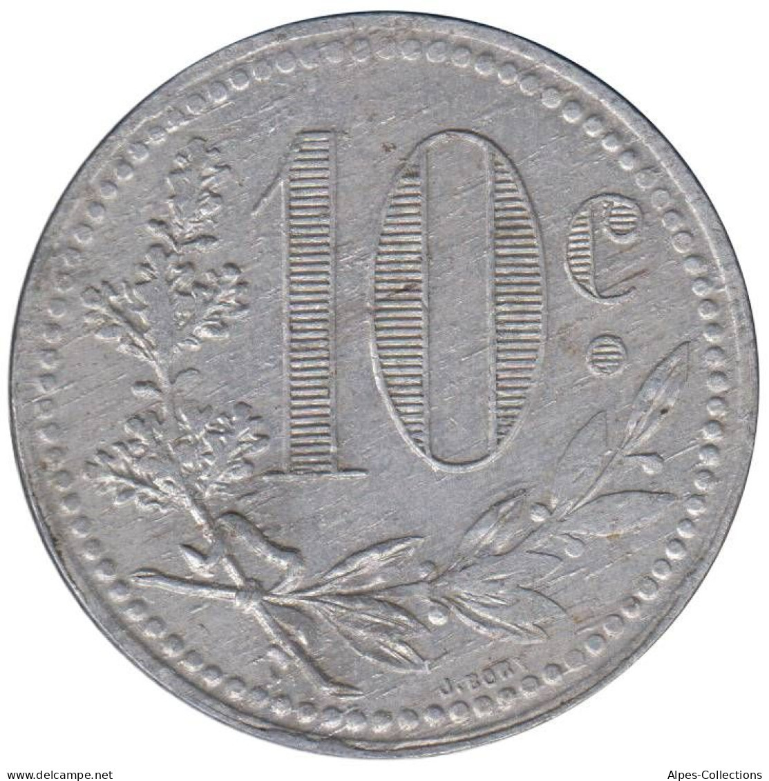 ALGERIE - Alger - 01.21 - Monnaie De Nécessité - 10 Centimes 1921 - Sans Poinçon - Monetari / Di Necessità