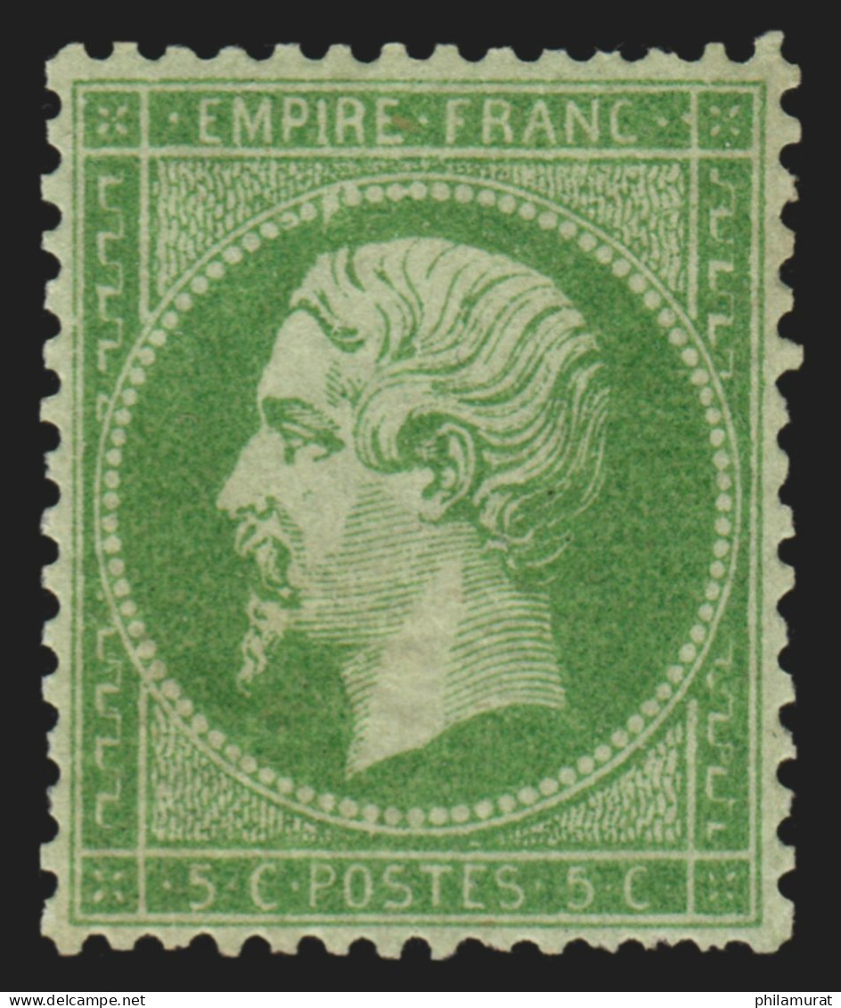 N°20, Napoléon 5c Vert, Neuf * Avec Charnière - B/TB - 1862 Napoleon III