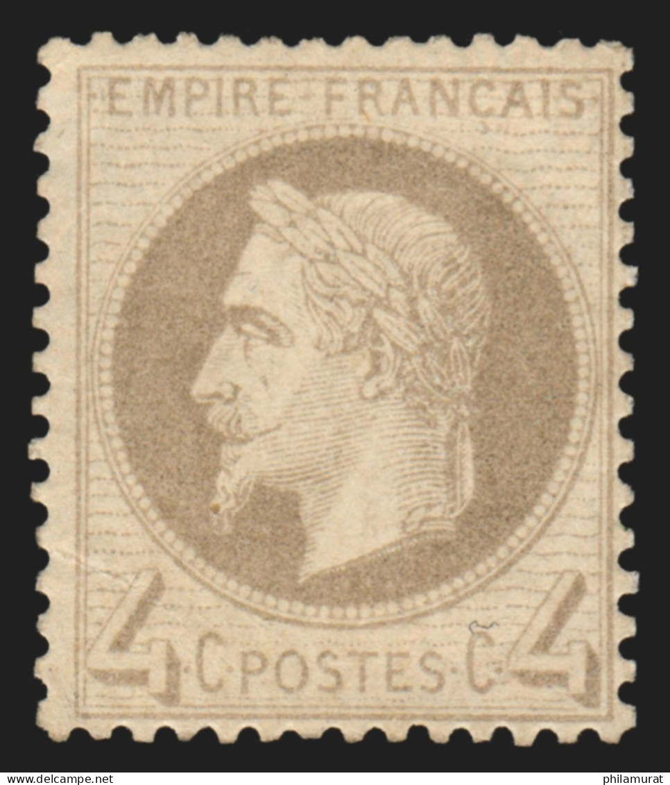 N°27B, Napoléon Lauré 4c Gris, Type II, Neuf * Légère Charnière - TB D'ASPECT - 1863-1870 Napoléon III. Laure