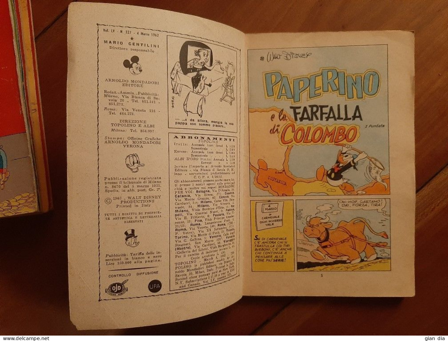 TOPOLINO Ed.Mondadori. Lotto di 8 Segmento 327 – 518. 1962-65. Ottimi. Figurine.