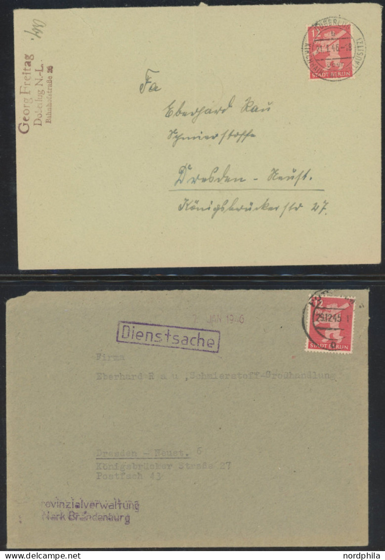 BERLIN UND BRANDENBURG o,Brief , kleiner Sammlungsteil von 70 Werten und 11 Belegen