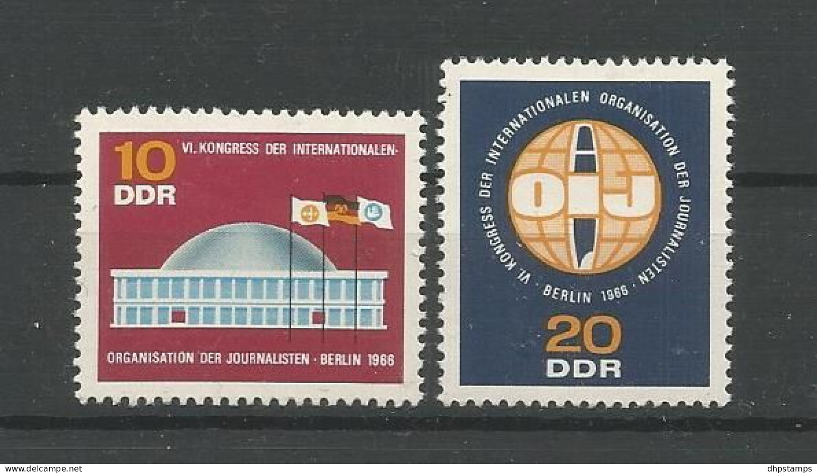 DDR 1966 Reporters Congress Y.T. 909/910 ** - Unused Stamps