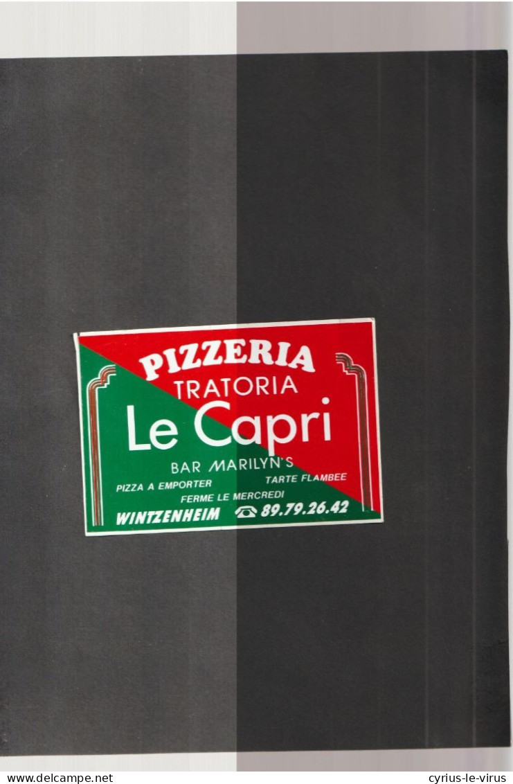 Autocollants  ** Wintzenheim **  PIzzeria Le Capri *** Bar Marilyn's - Stickers