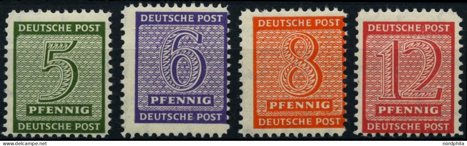 WEST-SACHSEN 116-19BX , 1945, Roßwein, Gezähnt L 111/4-111/2, Wz. X, Falzrest, Prachtsatz, Gepr. Dr. Jasch - Other & Unclassified