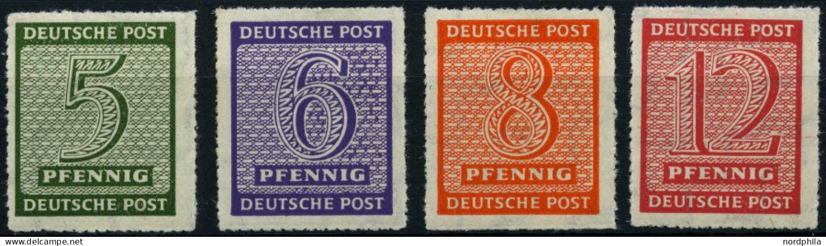 WEST-SACHSEN 116-19DX , 1945, Roßwein, Durchstochen 16, Wz. X, Prachtsatz, Gepr. Dr. Jasch, Mi. 100.- - Other & Unclassified