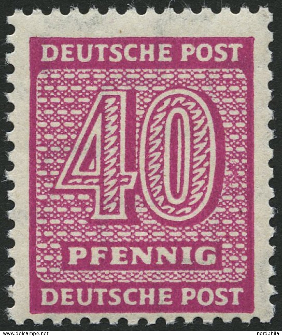 WEST-SACHSEN 136Xc , 1945, 40 Pf. Lebhaftrotlila, Wz. 1X, üblich Gezähnt Pracht, Gepr. Dr. Jasch, Mi. 300.- - Other & Unclassified