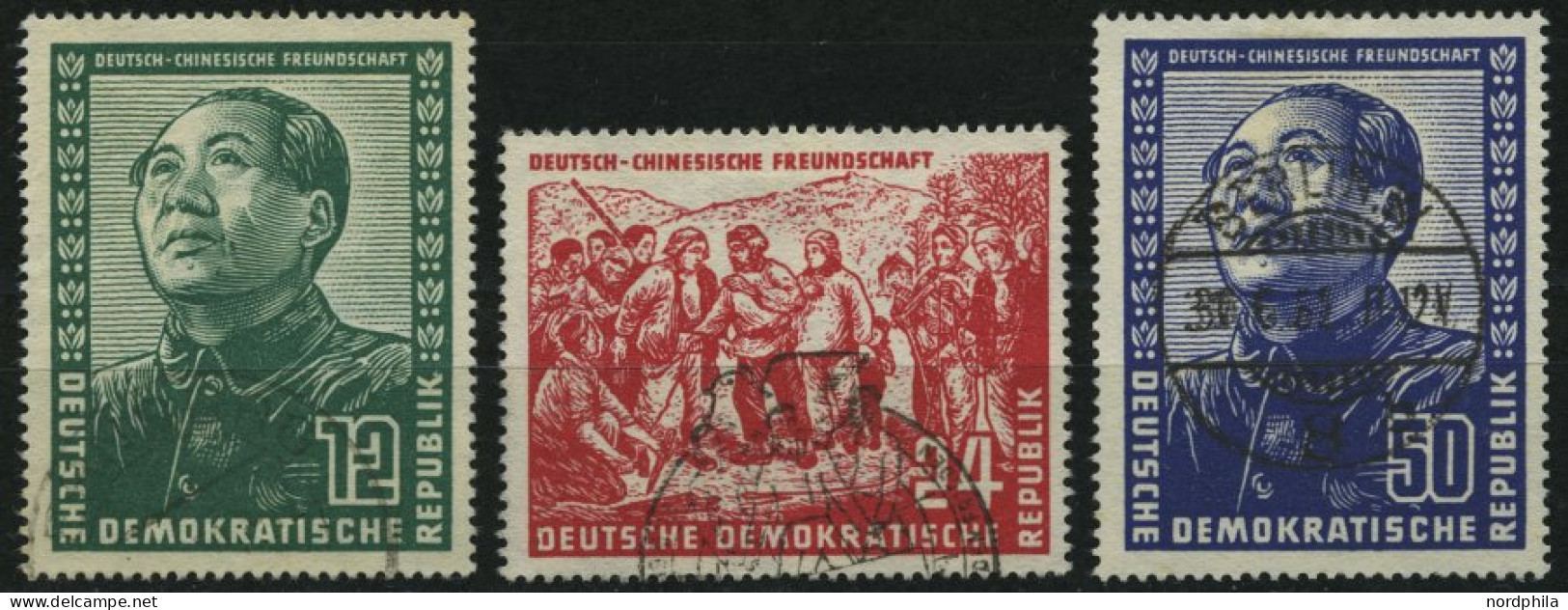 DDR 286-88 O, 1951, Chinesen, Prachtsatz - Gebruikt