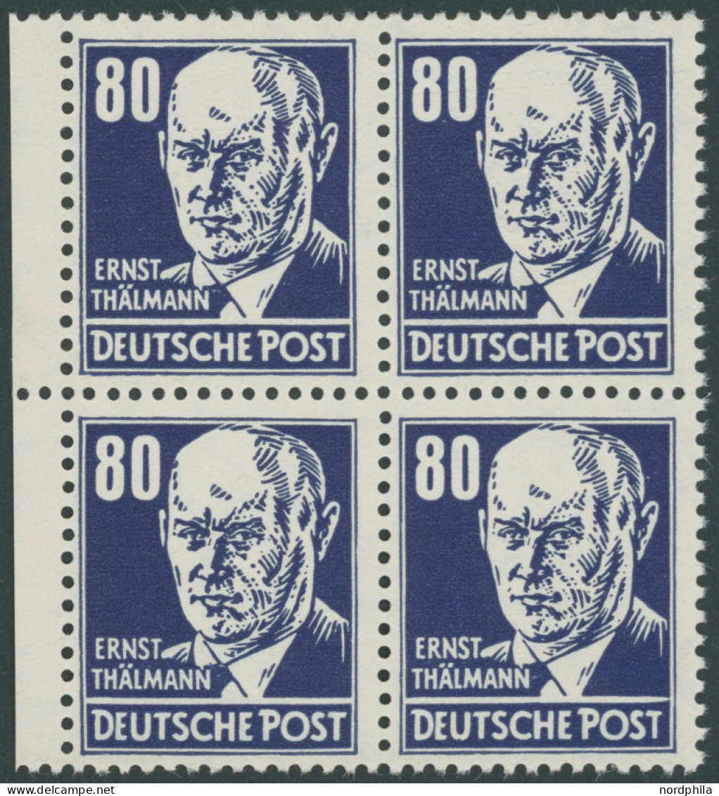 DDR 339PFIV , 1952, 80 Pf. Thälmann Mit Plattenfehler T Von Post Rechts Spitz Und Weiße Einfassungslinie Rechts Verengt  - Used Stamps