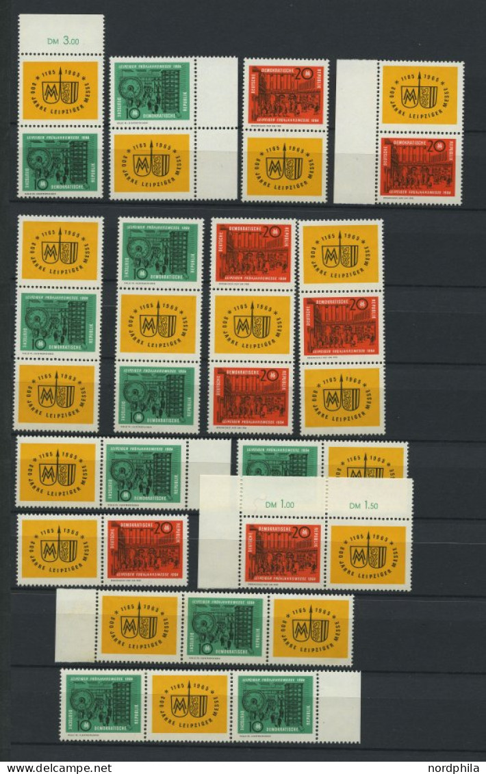 DDR 1012/3 , 1964, Leipziger Frühjahrsmesse, Alle 16 Zusammendrucke Komplett (W Zd 118-125 Und S Zd 44-51) Und 4 Viererb - Other & Unclassified