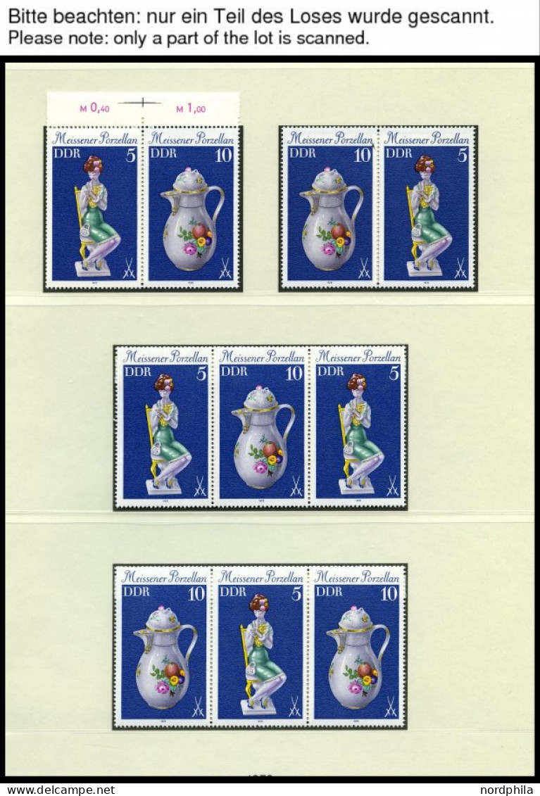 DDR 2464-71 , 1978, Meissener Porzellan, Alle 32 Zusammendrucke Komplett (W Zd 423-38 Und S Zd 183-98), Pracht, Mi. 140. - Usati