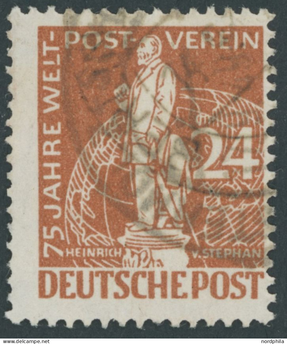 BERLIN 37I O, 1949, 24 Pf. Stephan Mit Plattenfehler Senkrechter Balken Des L In Welt Unten Gebrochen, üblich Gezähnt Pr - Autres & Non Classés