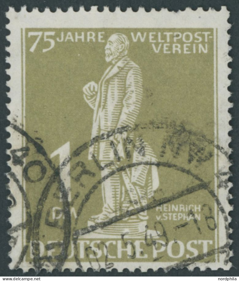 BERLIN 40II O, 1949, 1 M. Stephan Mit Abart Weißer Fleck Im Sockel, Zweites E Von Deutsche Oben Ausgebuchtet, Einkerbung - Used Stamps