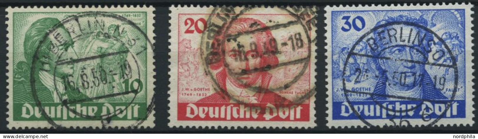 BERLIN 61-63 O, 1949, Goethe, Prachtsatz, Mi. 180.- - Used Stamps