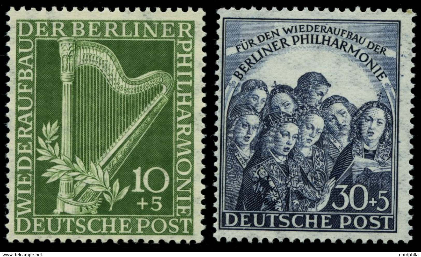 BERLIN 72/3 , 1950, Philharmonie, üblich Gezähnt Pracht, Mi. 150.- - Usados