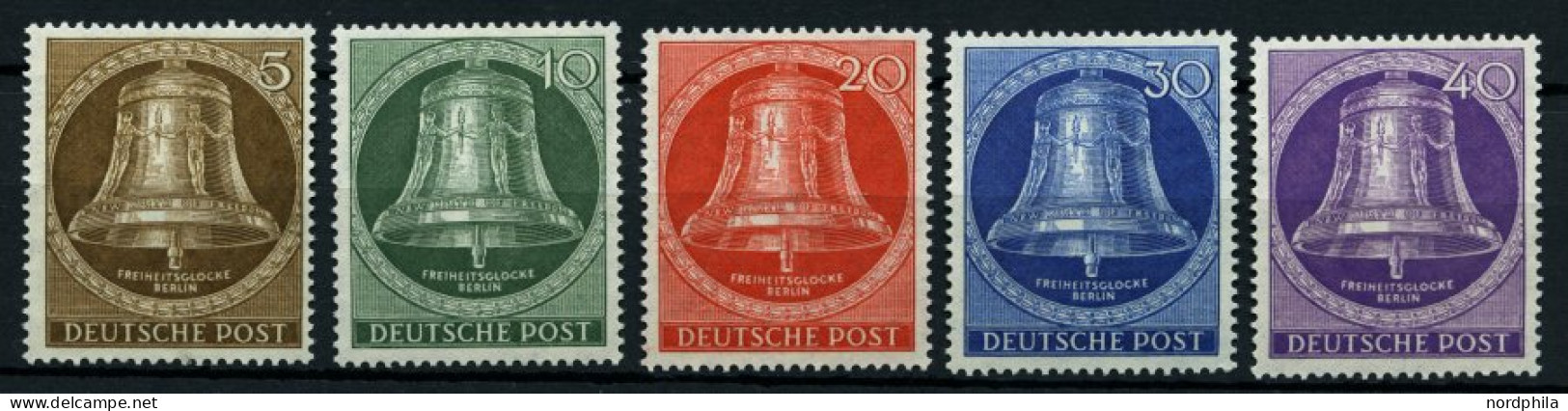 BERLIN 101-05 , 1953, Glocke Mitte, Prachtsatz, Mi. 80.- - Nuovi