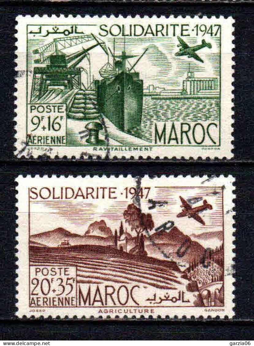 Maroc - 1948 - Œuvres De Solidarité - PA 65/66   - Oblit - Used - Poste Aérienne