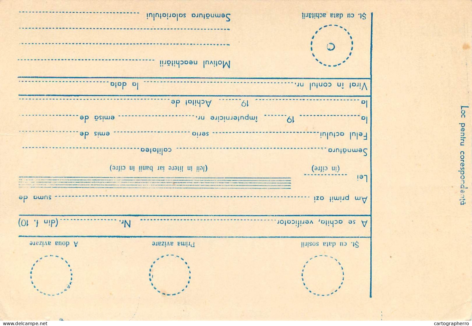 Postal Stationery Postcard Romania Mandat Postal Necompletat - Rumania