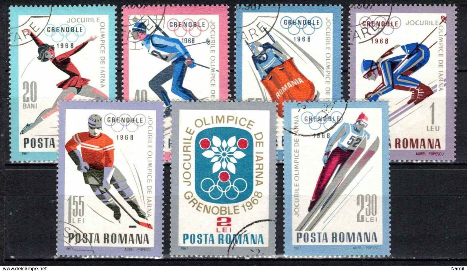 Roumanie 1967 Mi 2620-6 (Yv 2329-35), Obliteré - Usati