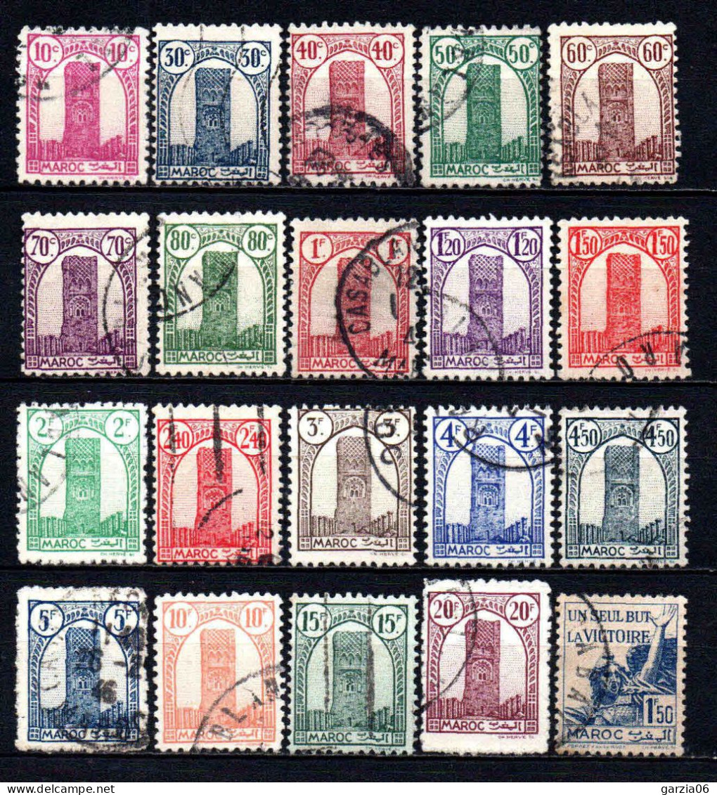 Maroc - 1943 - Tour Hassan- N° 204 à 223  - Oblit - Used - Gebruikt