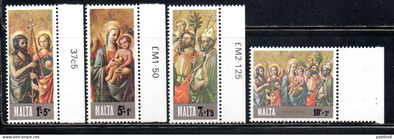 MALTA 1976 CHRISTMAS NATALE NOEL WEIHNACHTEN NAVIDAD NATAL COMPLETE SET SERIE COMPLETA MNH - Malta