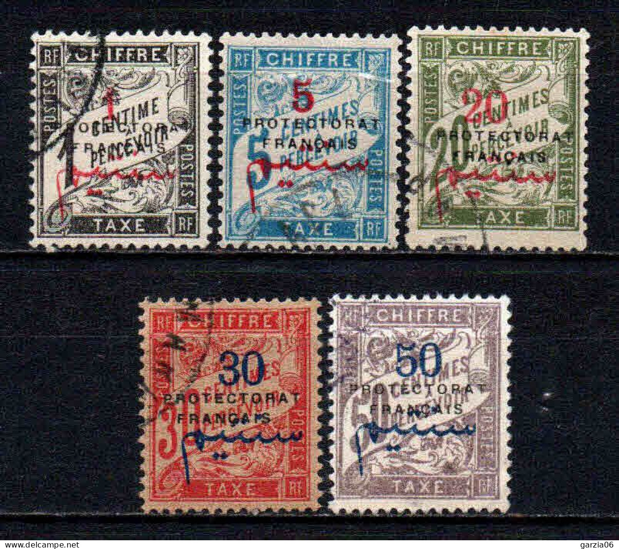 Maroc - 1915 - Timbres Taxe -  N° 17 à 22 Sauf 19 - Oblit - Used - Impuestos