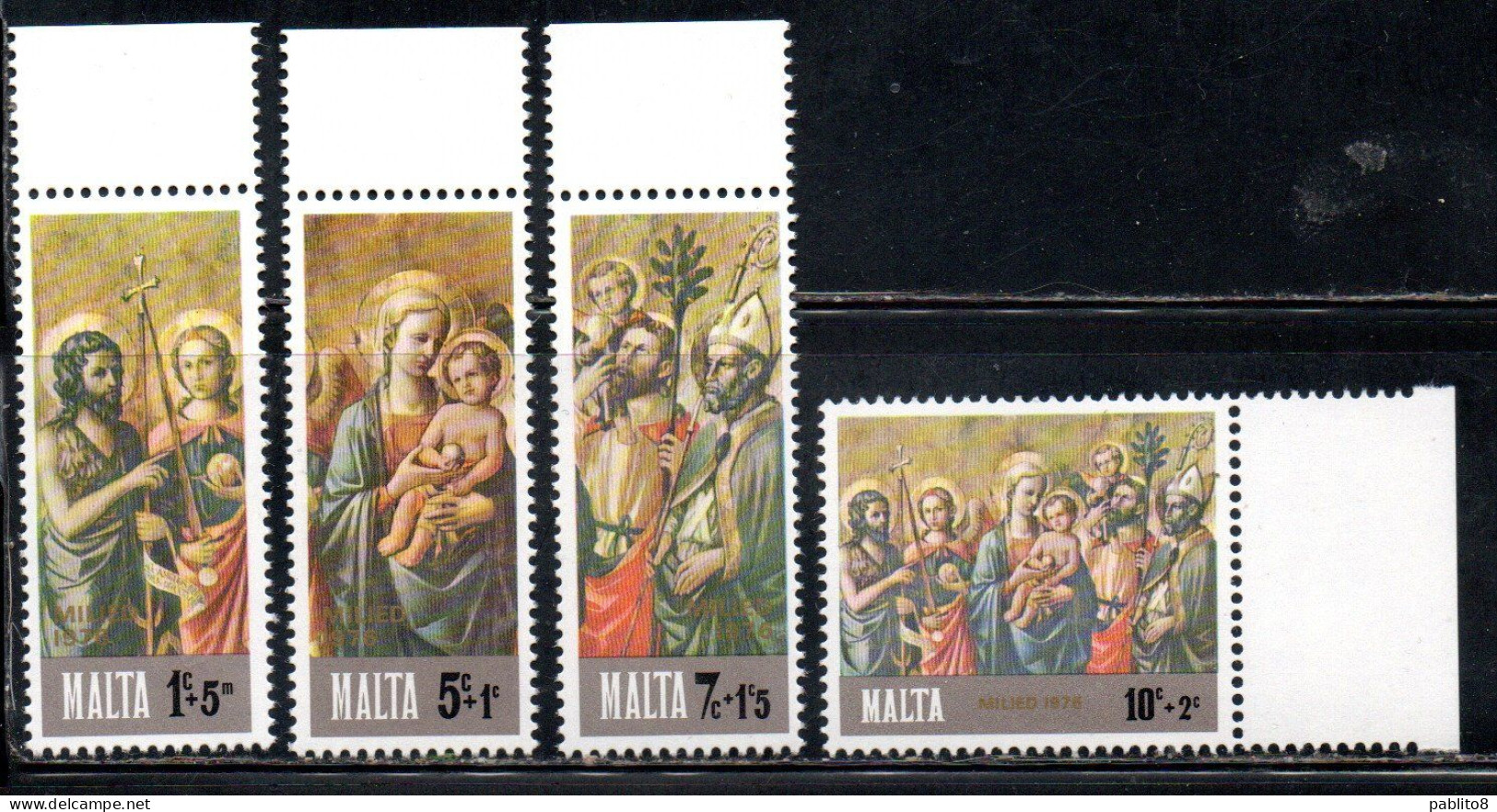 MALTA 1976 CHRISTMAS NATALE NOEL WEIHNACHTEN NAVIDAD NATAL COMPLETE SET SERIE COMPLETA MNH - Malta