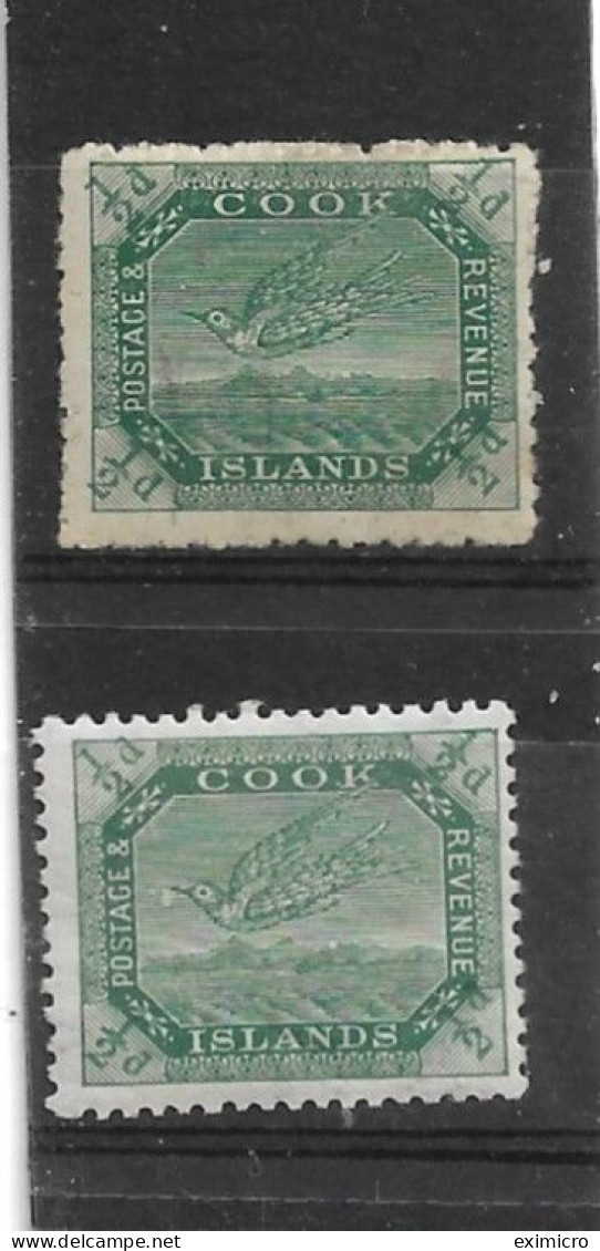 COOK ISLANDS 1915 ½d  SG 39 And 39a  MOUNTED MINT Cat £26 - Cookinseln