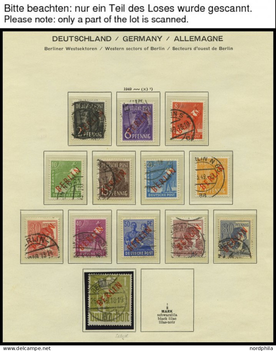 SAMMLUNGEN O, Gestempelte Sammlung Berlin Von 1948-87 Im Schaubek Falzlosalbum, Bis Auf 2-5 M. Schwarzaufdruck, 2 M. Rot - Collezioni