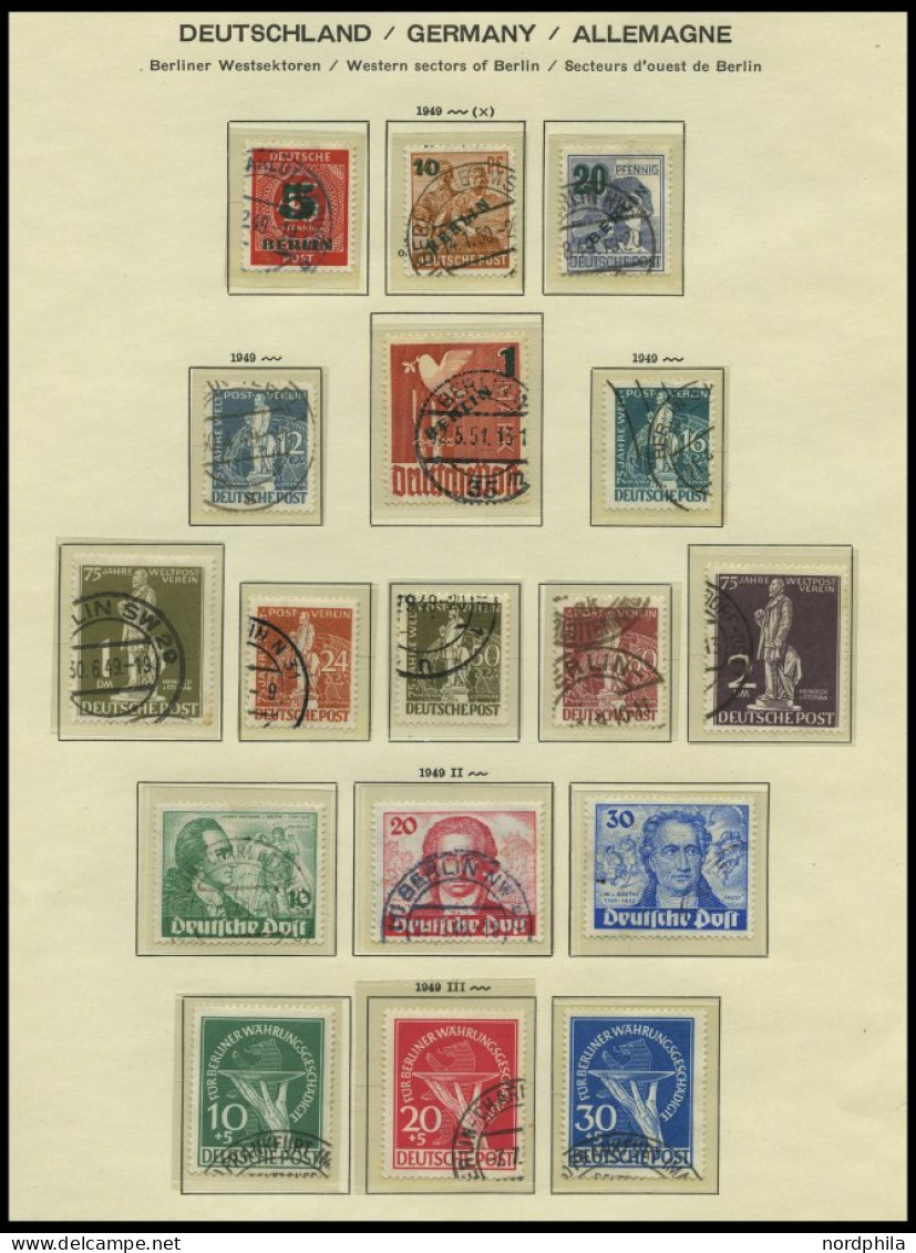 SAMMLUNGEN O, Gestempelte Sammlung Berlin Von 1948-87 Im Schaubek Falzlosalbum, Bis Auf 2-5 M. Schwarzaufdruck, 2 M. Rot - Collections