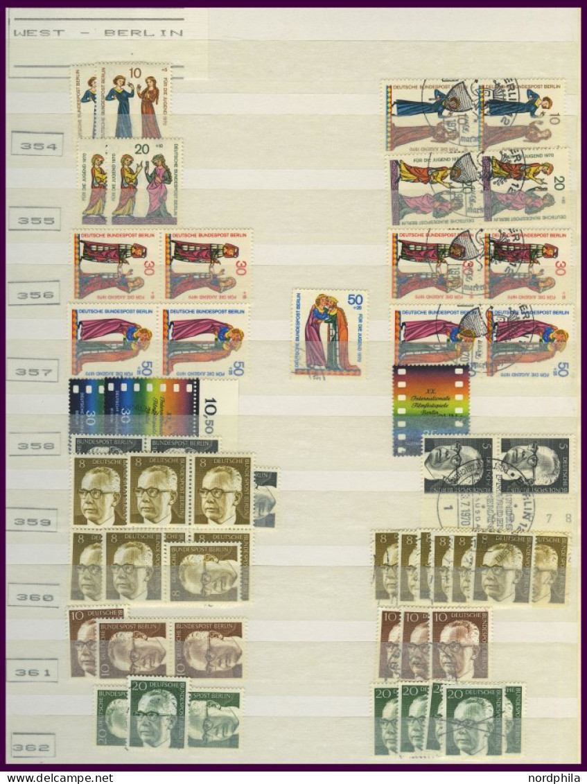 LOTS , O, Dublettenpartie Berlin Von 1969-77, Sauber Im Einsteckbuch, Fast Nur Prachterhaltung, Mi. Ca. 1500.- - Autres & Non Classés