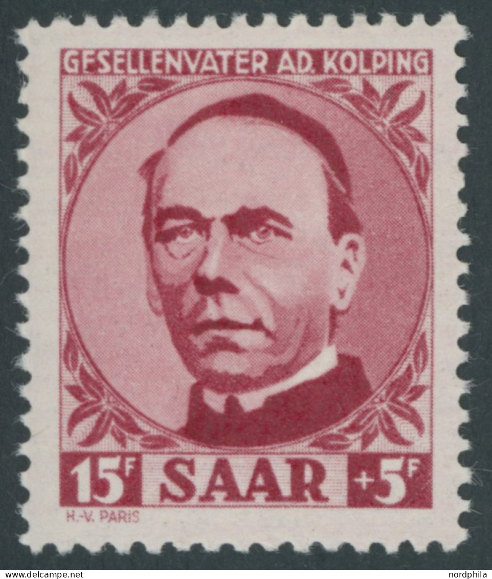 SAARLAND 289I , 1950, 15 Fr. Kolping Mit Abart GFSELLENVATER, Postfrisch, Pracht, Mi. 80.- - Other & Unclassified