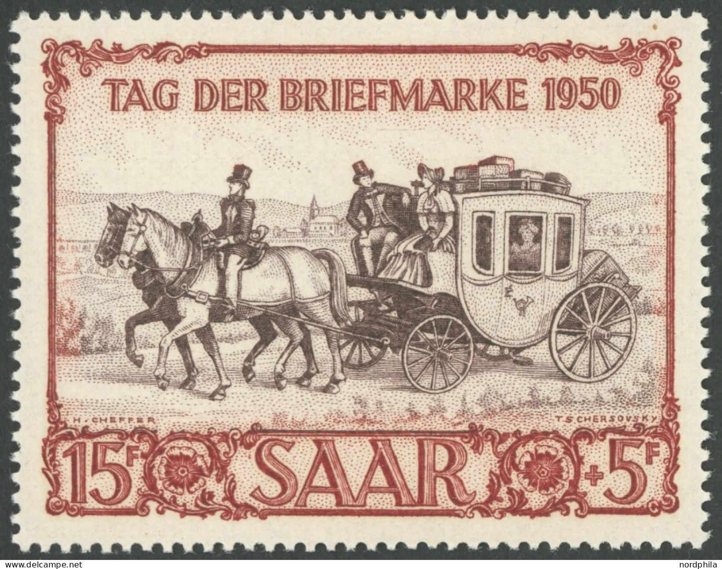 SAARLAND 291 , 1950, 15 Fr. IBASA, Postfrisch, Pracht, Mi. 100.- - Andere & Zonder Classificatie