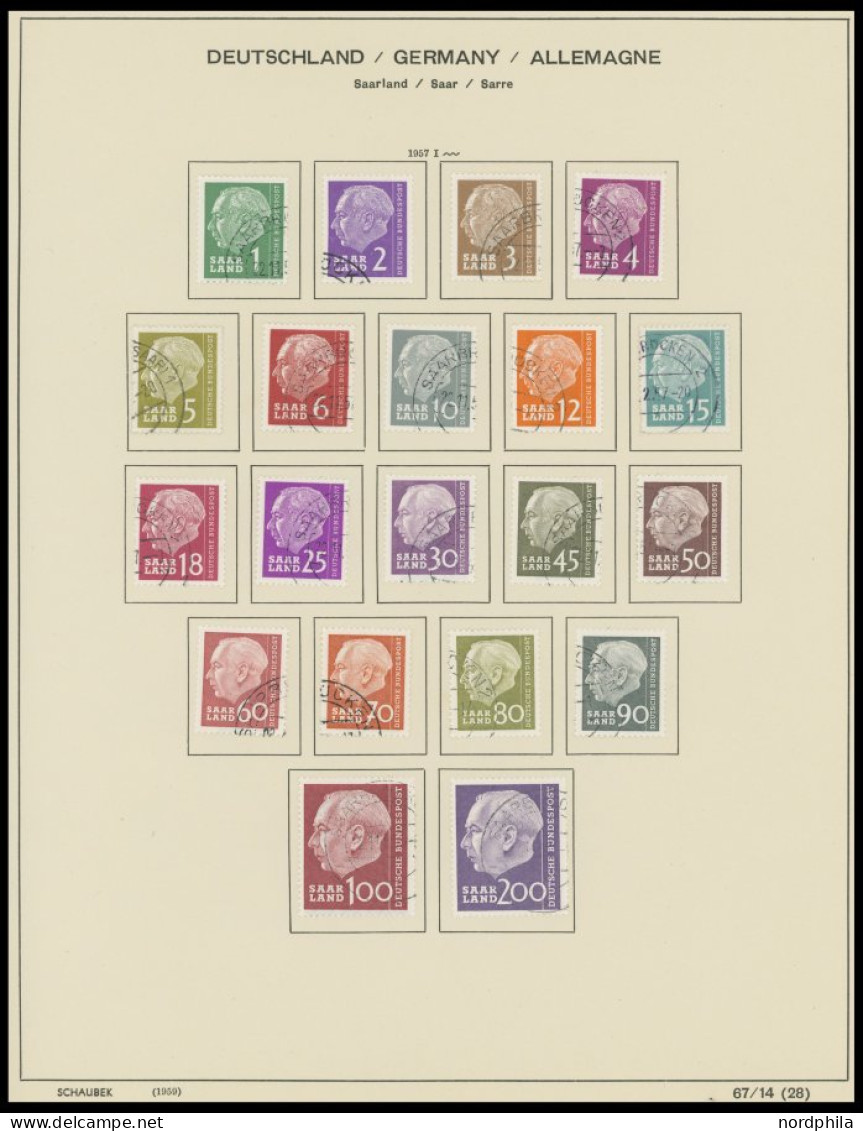 SAMMLUNGEN, LOTS O, , 1947-56, Meist Gestempelte Sammlung Saarland Mit Diversen Mittleren Ausgaben, Fast Nur Prachterhal - Colecciones & Series