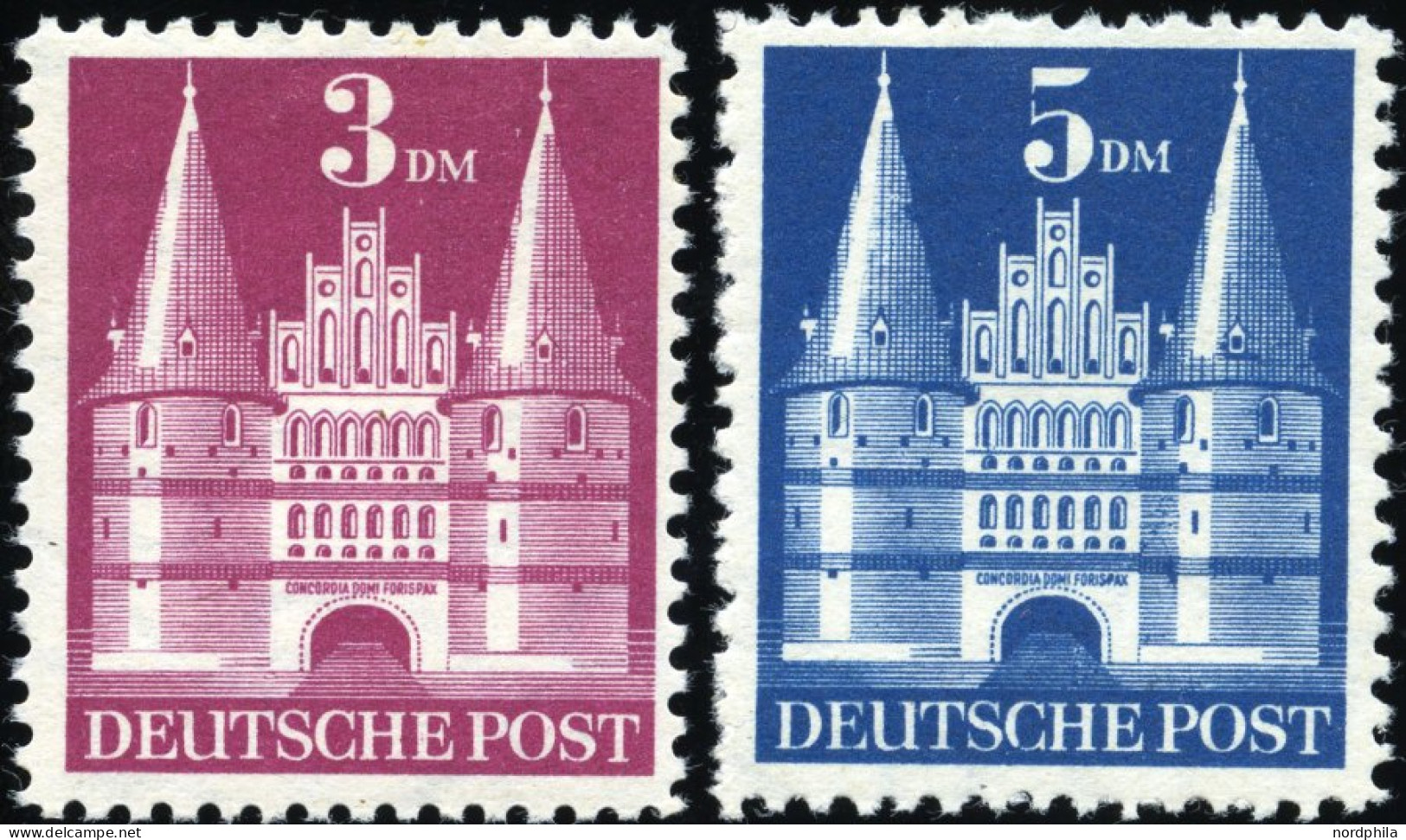 AMERIK. U. BRITISCHE ZONE 99/100II , 1948, 3 Und 5 DM Hohe Treppe, Falzrest, 2 Prachtwerte, Mi. 220.- - Other & Unclassified