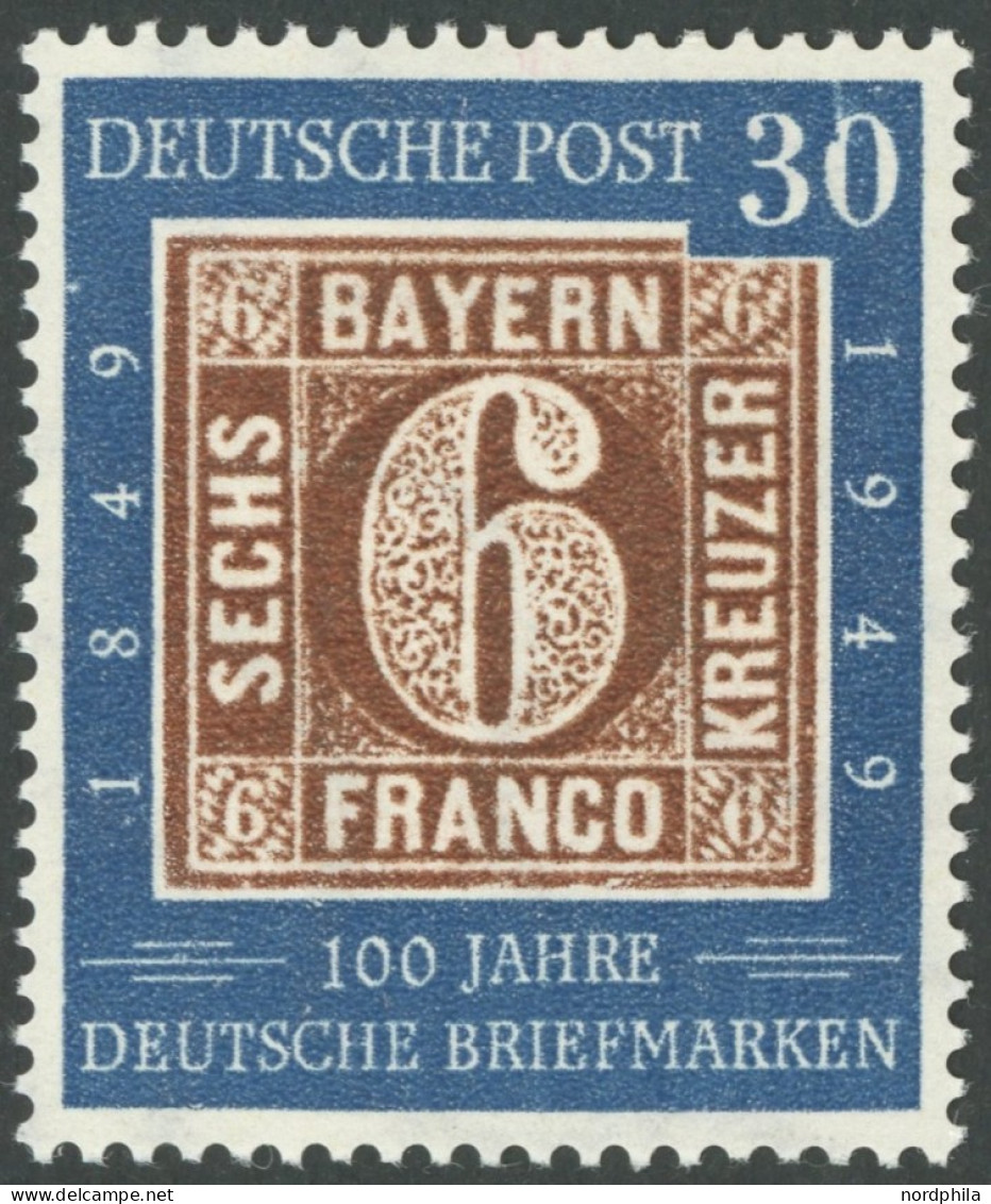 BUNDESREPUBLIK 115I , 1949, 30 Pf. 100 Jahre Briefmarken Mit Abart 0 In Der Wertangabe 30 Beschädigt, Postfrisch, Pracht - Other & Unclassified