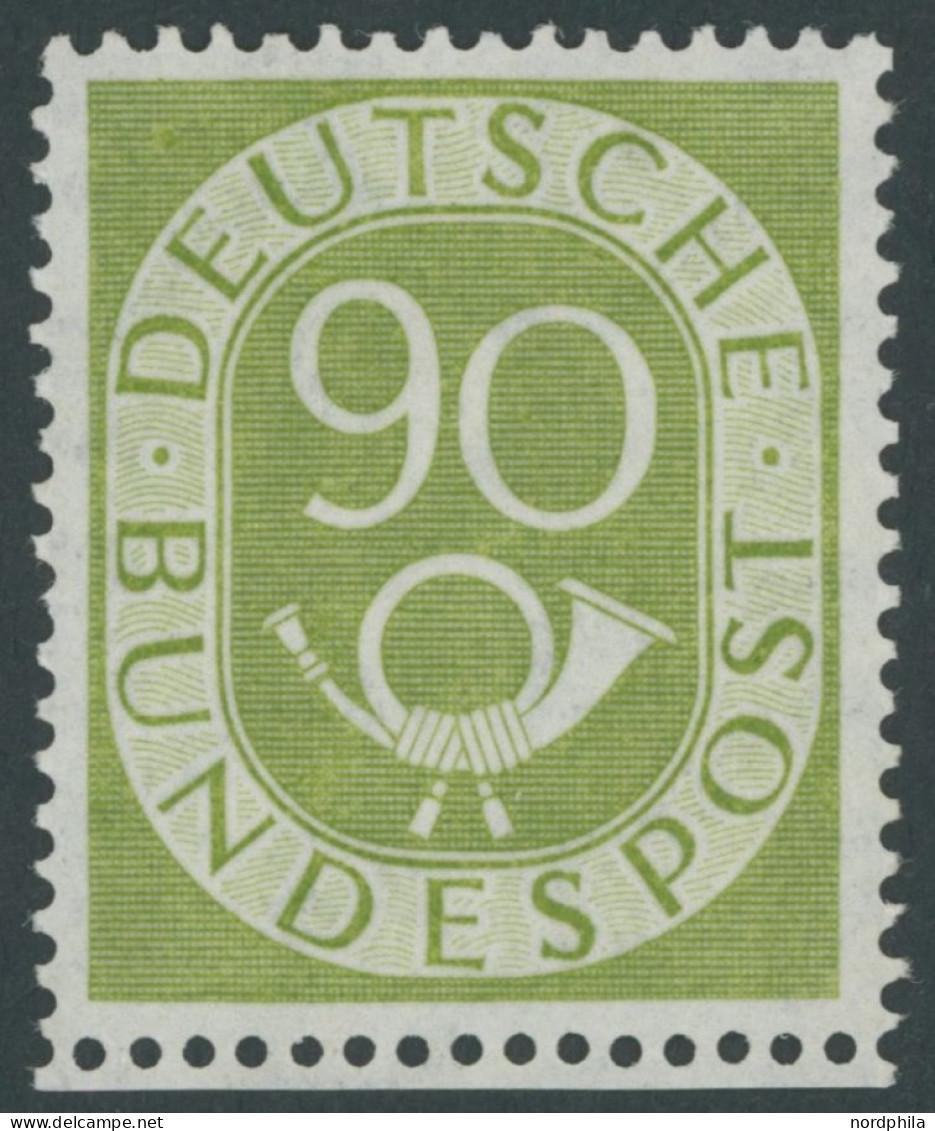 BUNDESREPUBLIK 138 , 1952, 90 Pf. Posthorn, Normale Zähnung, Postfrisch, Pracht, Mi. 550.- - Nuovi