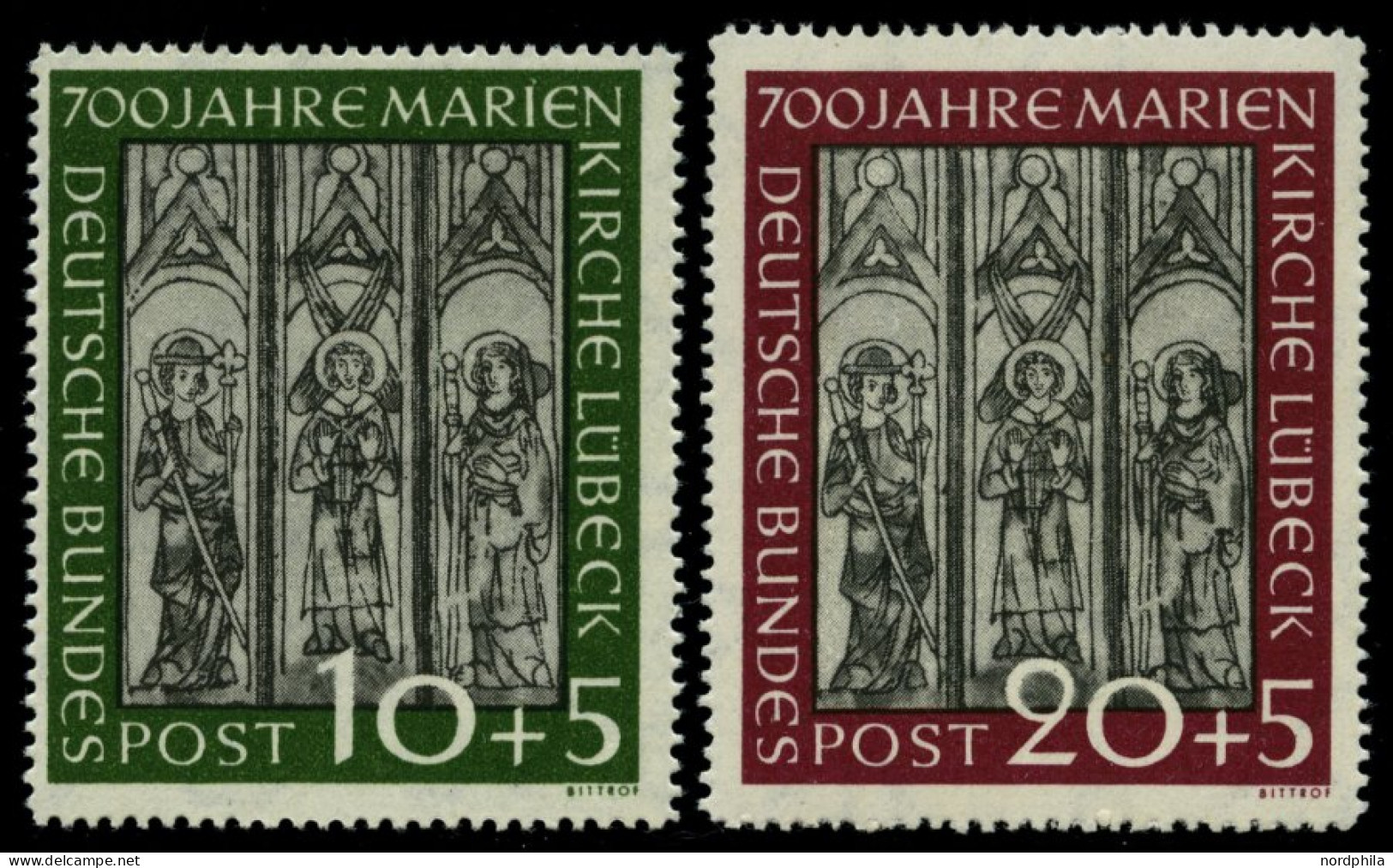 BUNDESREPUBLIK 139/40 , 1951, Marienkirche, üblich Gezähnt Pracht, Mi. 200.- - Nuovi