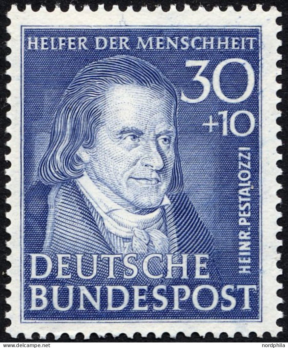 BUNDESREPUBLIK 146 , 1951, 30 Pf. Pestalozzi, Pracht, Mi. 110.- - Unused Stamps